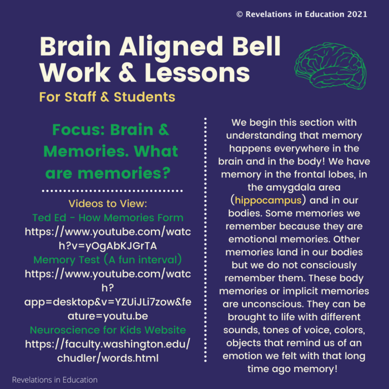 © Once a week Brain Aligned Bell Work -Focus: Brain and Memories